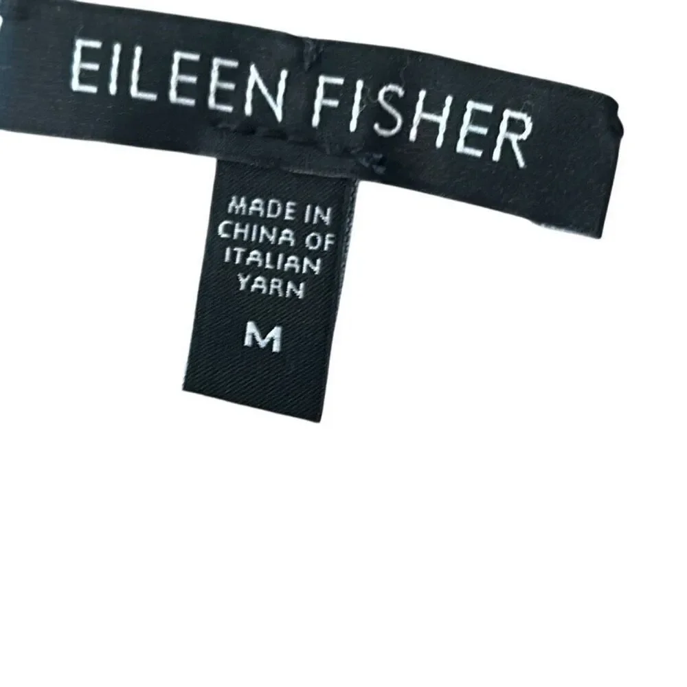 Eileen Fisher Tan Wool Distressed Tunic Knit Vest M
